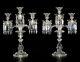 Pair Of Magnificent Three Light Baccarat Crystal Candelabra/candle Holder. 17 1/2