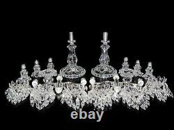 Pair Of Magnificent Three Light Baccarat Crystal Candelabra/Candle Holder. 17 1/2