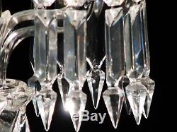 Pair Of Magnificent Tow Light Baccarat Crystal Candelabra Candle Holder