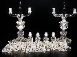 Pair Of Magnificent Tow Light Baccarat Crystal Candelabra Candle Holder
