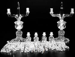 Pair Of Magnificent Two Light Baccarat Crystal Candelabra / Candle Holder