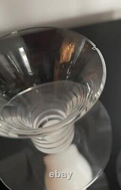 Pair Of Orrefors 13 Inch Crystal Candle Holders