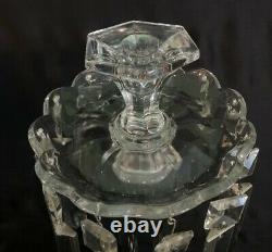 Pair Of Rare Antique Glass Mantle Luster Candleholders, Girandoles 16