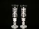 Pair Of Unsigned Single Light Baccarat Crystal Candelabra, Candle Holder. 15 3/4