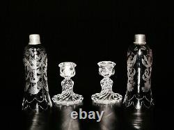 Pair Of Unsigned Single Light Baccarat Crystal Candelabra, candle holder. 15 3/4