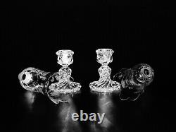 Pair Of Unsigned Single Light Baccarat Crystal Candelabra, candle holder. 15 3/4