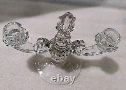 Pair Of Vintage Candle Holder Set w Bobeches Cups w Crystal Prisms