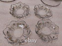 Pair Of Vintage Candle Holder Set w Bobeches Cups w Crystal Prisms