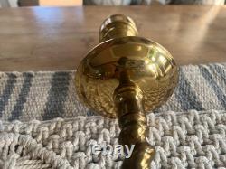 Pair Of Vintage Church Alter Tall Brass Candle Sticks Candle Holders 21.5 Tall
