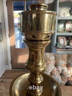Pair Of Vintage Church Alter Tall Brass Candle Sticks Candle Holders 21.5 Tall