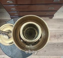 Pair Of Vintage Church Alter Tall Brass Candle Sticks Candle Holders 21.5 Tall