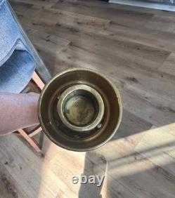 Pair Of Vintage Church Alter Tall Brass Candle Sticks Candle Holders 21.5 Tall
