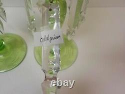 Pair Pairpoint 11.75 Luster Candlesticks, Wheel Cut Crystal, Controlled Bubble