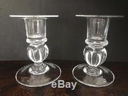 Pair SIMON PEARCE Handmade Shelburne Glass Candlesticks, Holders5.25 Scarce