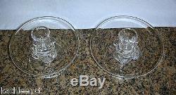 Pair Signed Steuben Crystal Candle Holders Candlestick by James McNaughton #7808