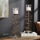Pair Tala 20 Modern Art Deco Gold Metal Rings Pillar Candle Holders Uttermost