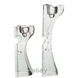 Pair VTG Kosta Boda Kjell Engman Sweethearts Glass Candle Holders Swedish 12