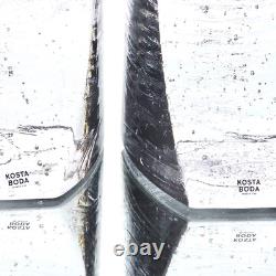 Pair VTG Kosta Boda Kjell Engman Sweethearts Glass Candle Holders Swedish 12