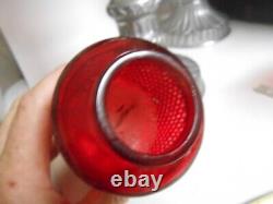 Pair Vintage 1938 Red Casket Saint Mary's Candle Holders Church Funeral Home