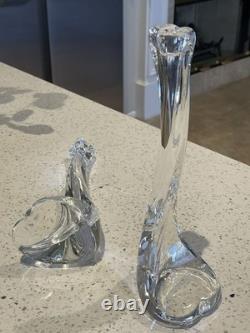 Pair Vintage Elsa Peretti for Tiffany & Co. Crystal Bone Series Candlesticks