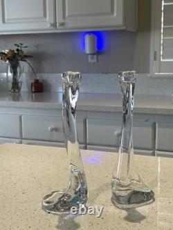 Pair Vintage Elsa Peretti for Tiffany & Co. Crystal Bone Series Candlesticks