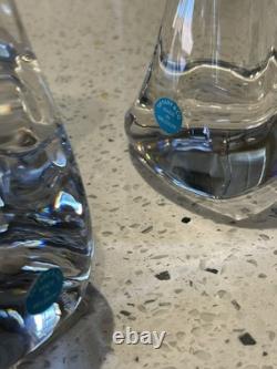 Pair Vintage Elsa Peretti for Tiffany & Co. Crystal Bone Series Candlesticks