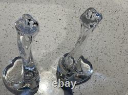 Pair Vintage Elsa Peretti for Tiffany & Co. Crystal Bone Series Candlesticks