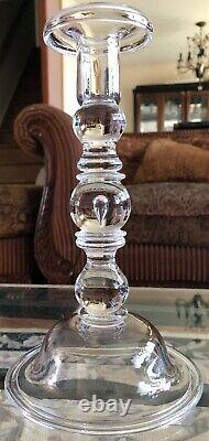 Pair Vintage Steuben Crystal 10.25 Baluster Teardrop Candlesticks, # 7746