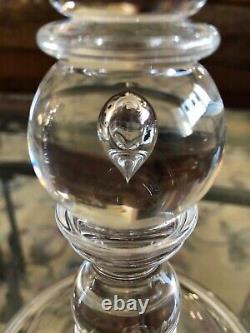 Pair Vintage Steuben Crystal 10.25 Baluster Teardrop Candlesticks, # 7746