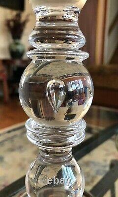 Pair Vintage Steuben Crystal 10.25 Baluster Teardrop Candlesticks, # 7746