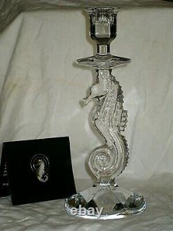 Pair WATERFORD Crystal SEAHORSE Candlesticks 11 Set 2 Candle Holders NIB GIFT