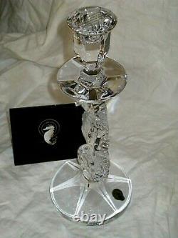 Pair WATERFORD Crystal SEAHORSE Candlesticks 11 Set 2 Candle Holders NIB GIFT