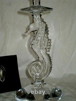 Pair WATERFORD Crystal SEAHORSE Candlesticks 11 Set 2 Candle Holders NIB GIFT