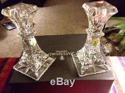 Pair Waterford Crystal Lismore 6 Inch Candlesticks Candle Holders Ireland $200