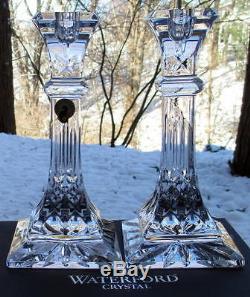 Pair Waterford Crystal Lismore Tall 8 in Candle Holders Candlesticks New in Box