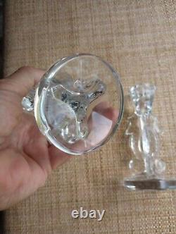 Pair Waterford SEAHORSE Crystal 6 Candle Holders Candlesticks