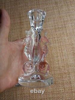 Pair Waterford SEAHORSE Crystal 6 Candle Holders Candlesticks