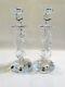 Pair Of 11.5 Waterford Clear Crystal Seahorse Candle Holders