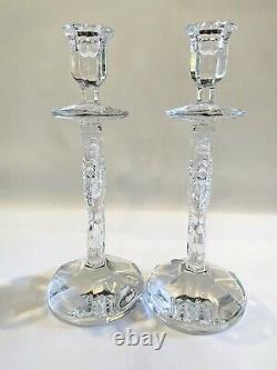 Pair of 11.5 Waterford Clear Crystal Seahorse Candle Holders