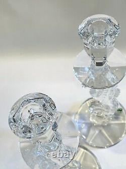 Pair of 11.5 Waterford Clear Crystal Seahorse Candle Holders