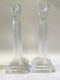 Pair Of 11 Waterford Clear Crystal Column Candle Holders