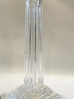 Pair of 11 Waterford Clear Crystal Column Candle Holders