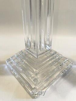 Pair of 11 Waterford Clear Crystal Column Candle Holders