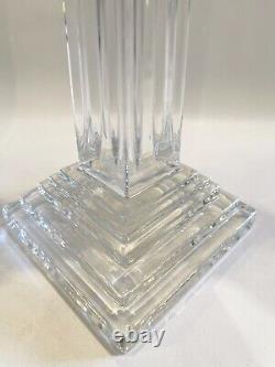 Pair of 11 Waterford Clear Crystal Column Candle Holders