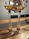 Pair Of 18 Inch Murano/italian Glass Candle Holders/pristene