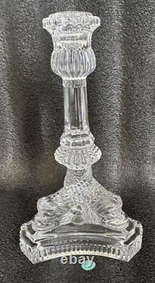 Pair of 2 Tiffany & Co Koi Dolphin Fish Crystal Candlestick Holders Signed 8.25