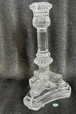 Pair of 2 Tiffany & Co Koi Dolphin Fish Crystal Candlestick Holders Signed 8.25