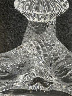 Pair of 2 Tiffany & Co Koi Dolphin Fish Crystal Candlestick Holders Signed 8.25