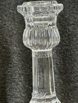 Pair of 2 Tiffany & Co Koi Dolphin Fish Crystal Candlestick Holders Signed 8.25