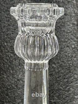 Pair of 2 Tiffany & Co Koi Dolphin Fish Crystal Candlestick Holders Signed 8.25